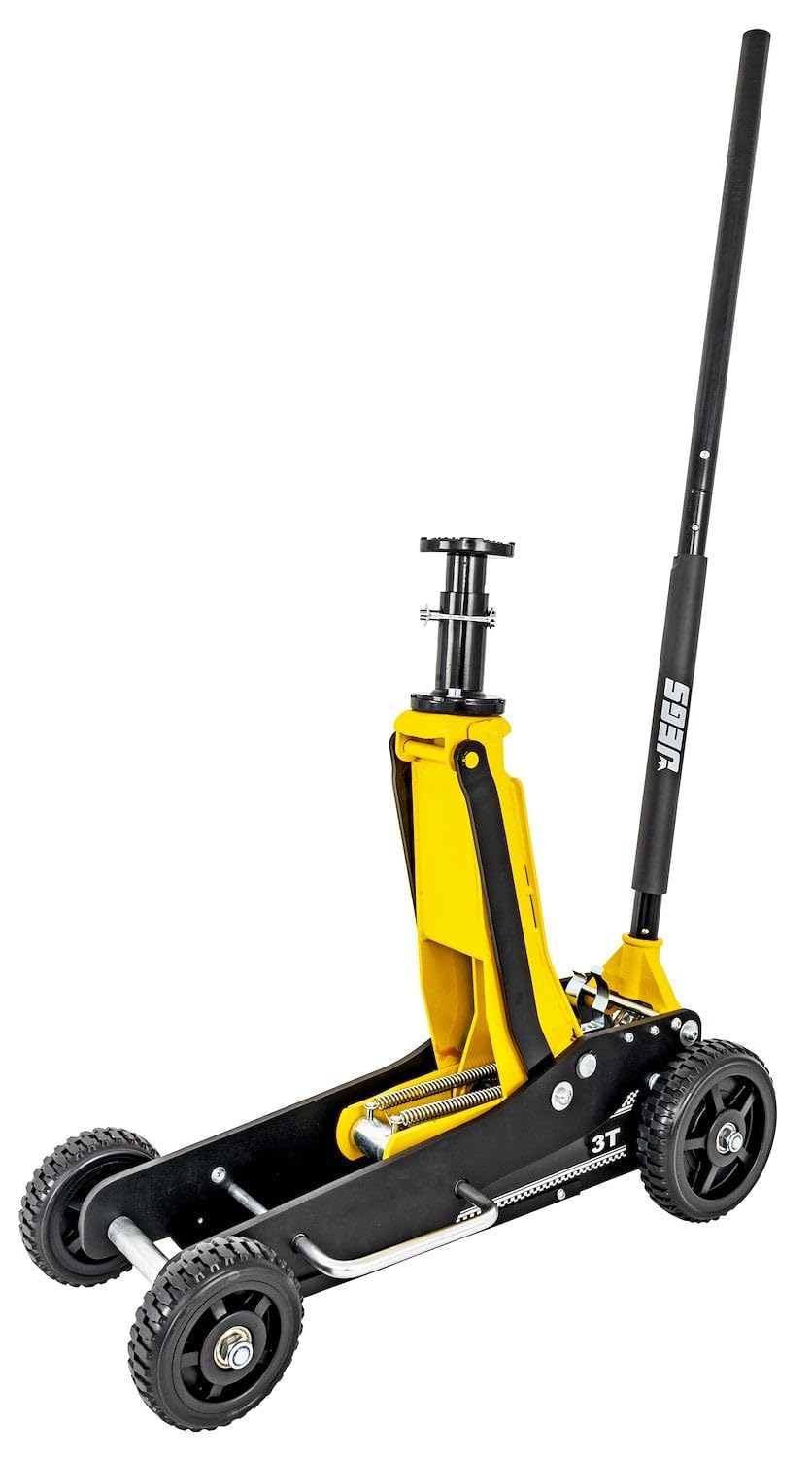JEGS Heavy Duty 3-Ton Hydraulic Off-Road Floor Jack with Large Wheels and Built in Skid Plate
