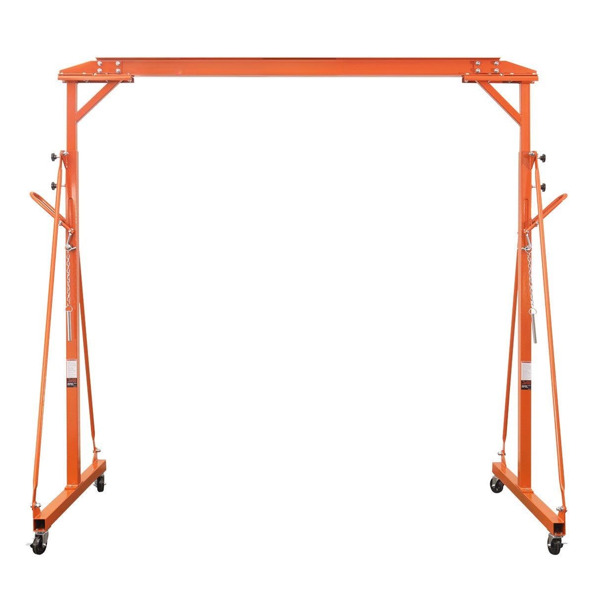 Adjustable Height Gantry Crane 1100-lb Capacity,All-Steel Portable Crane with Auto-Lock and Locking Casters,95-142 Inch Height Industrial Lifting Equipment for Warehouse,Workshop