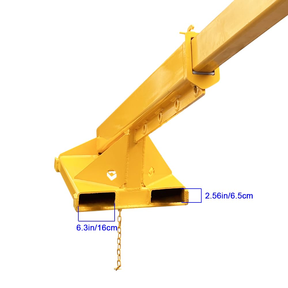 BREVELTION 6600LB Forklift Mobile Boom Crane, Telescopic Lifting Hook, Forklift Extension Attachments Jib Hoist Crane, with Telescopic Boom 63-98in, for Towing Material Handling