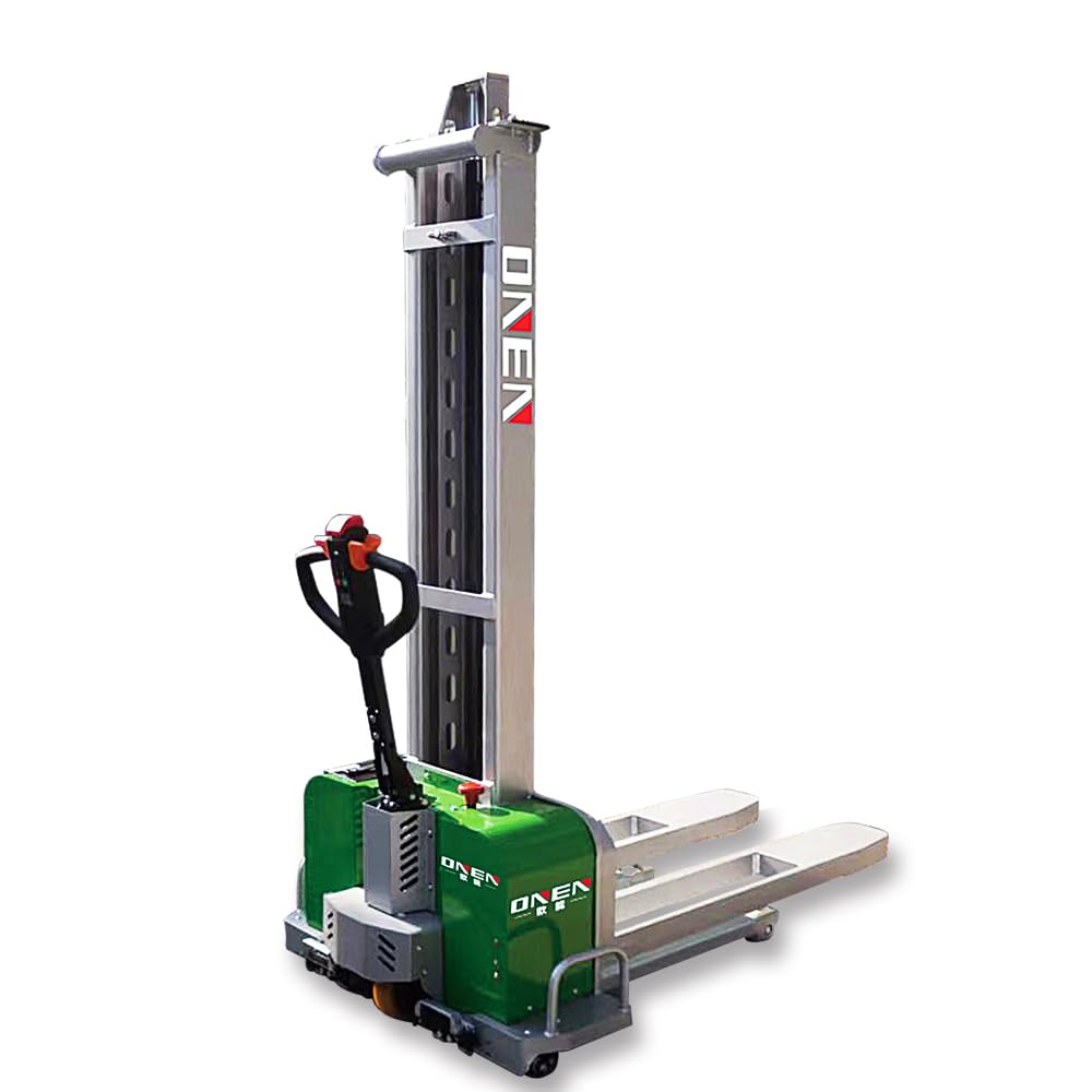 All Electric Dump Forklift Pallet Stacker - Portable Manual Lifting Truck with Fixed Cross Leg and Fork - Material Lift 2204.62lbs Capacity 62.99 inches Lifting Height