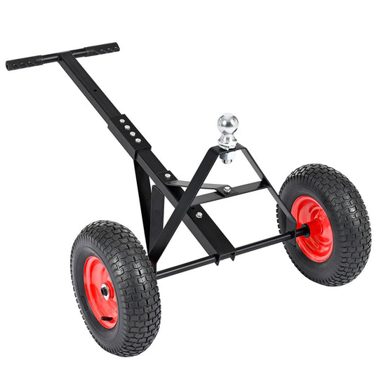Trailer Dolly with 2" Hitch Ball, 1000 lbs Capacity, Heavy-Duty Steel Frame with Hammer-Tone Finish, Wide Wheelbase & 13" Flat-Free Tires – Lawn Tractor, RV, Boat, and Utility Trailer Mover Dolly