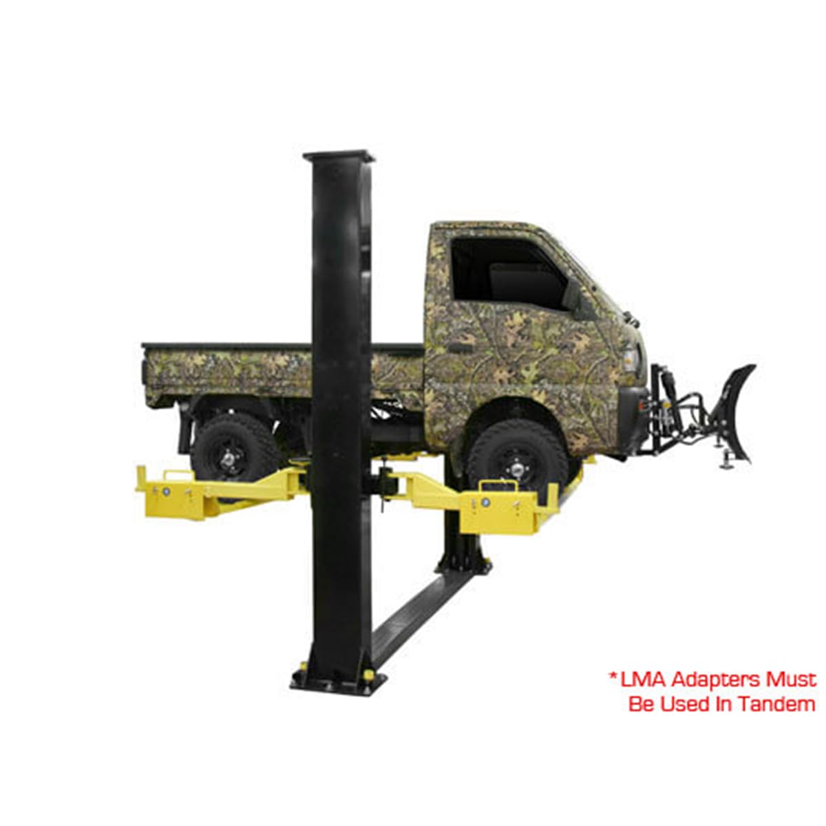 ATLAS Automotive Equipment ATLMA Lawnmower Adapter for 2-Post Lifts, Adjustable with 4 Plates, 5,000 lb. Capacity, 8'11" Width, 32" to 90" Wheelbase, 12" Wheel Well, 1/4" Steel Thickness, 600 lbs.