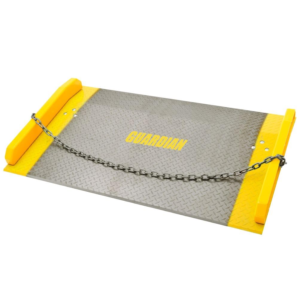 Dock Board, 60" x 48", Aluminum, 10,000 lb, for Forklifts, 5" H Differential, Guardian