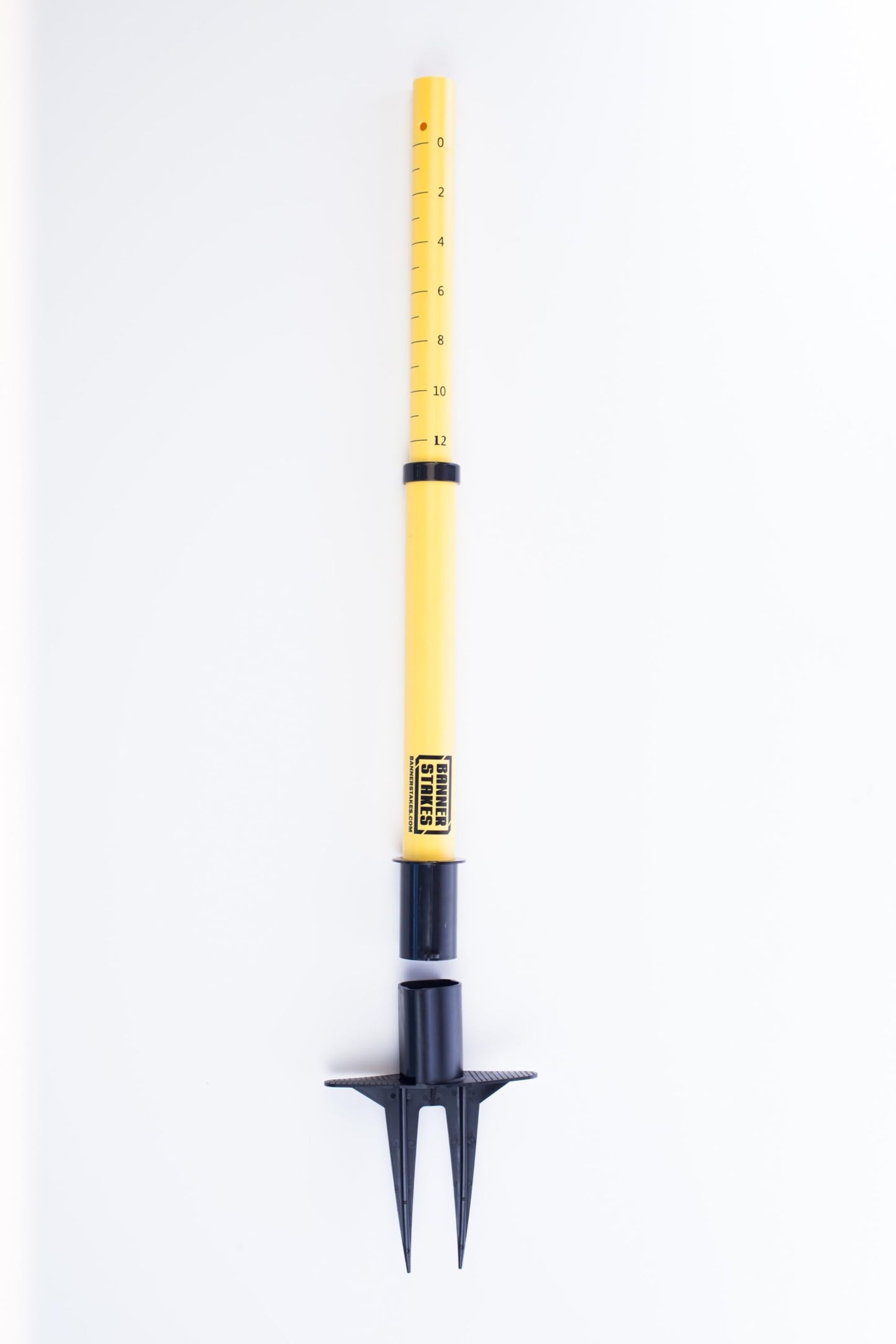 Banner Stakes Crowd Control Plus Cart Package & Accessory Tray, 75' Total Retractable Belt Barrier System - 5 Telescoping Stanchions w/ 15' Yellow "Attention - Entrée Interdite" Banners (PL4144T)