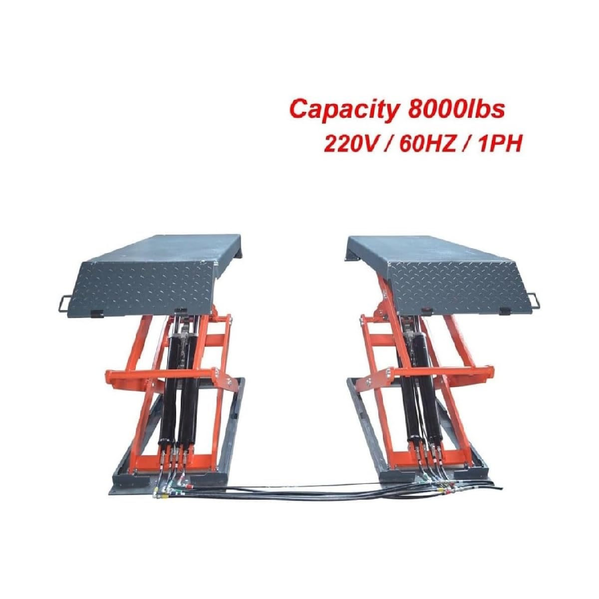 AK-X95 8000 lbs Portable Scissor Lift, Automatic Leveling Function, 72" Lifting Height, 220V Power Supply, Heavy Duty Quick Jack for Cars, SUVs, Light Trucks, Garage or Shop