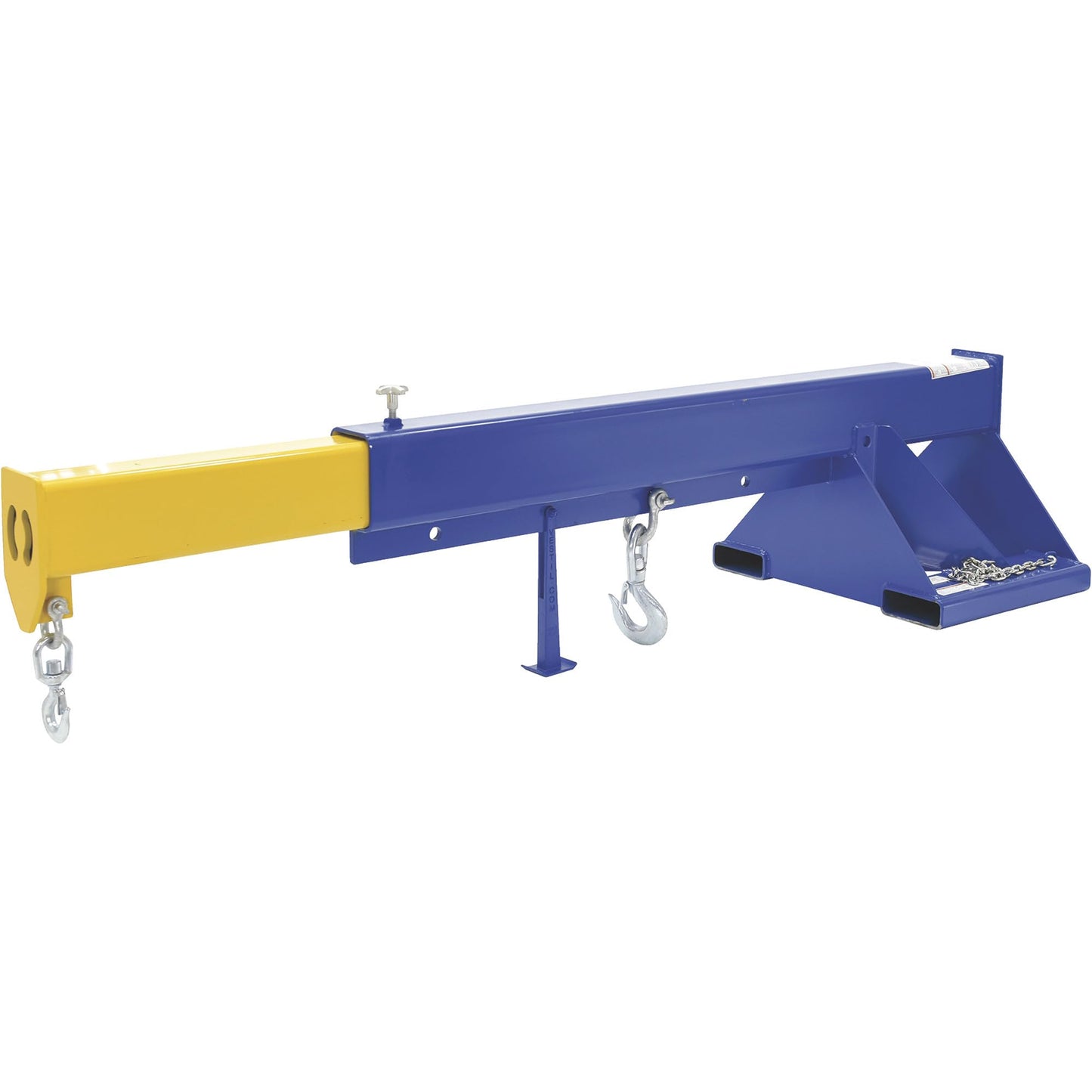 Vestil LM-1T-8-24 Steel Telescoping Lift Boom 24 In. Fork Pocket Center 8,000 Lb. Capacity Blue and Yellow