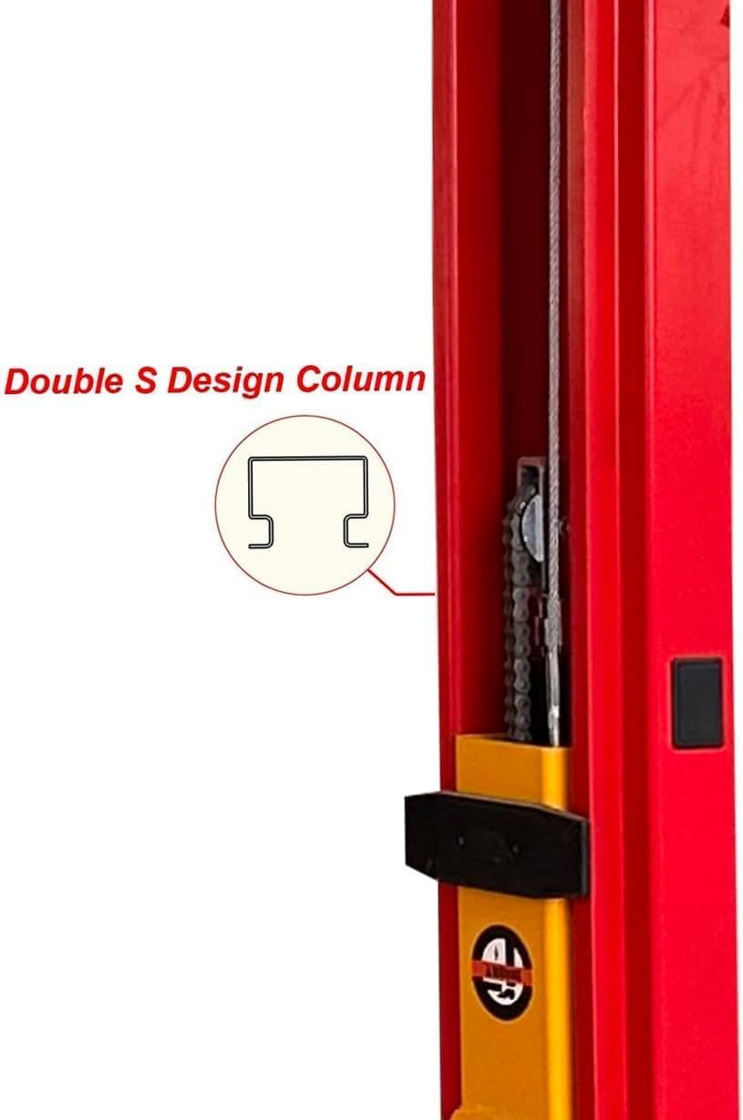 KT-M110 Professional 2 Post Car Lift, 11,000LBS Capacity Lift, Double S Design Column Space-Saving Clear Floor Design for Trucks, SUVs, Vehicles & Home Garage (KT-M110Y)