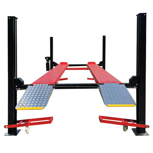 KT-4H950 Four Post Lift 9500 lbs Capacity, 110V 3.0 HP, Extra Wide 113", Max Lifting Height 84.5", Aluminum Ramps with Casters, Car and Truck Parking Hoist