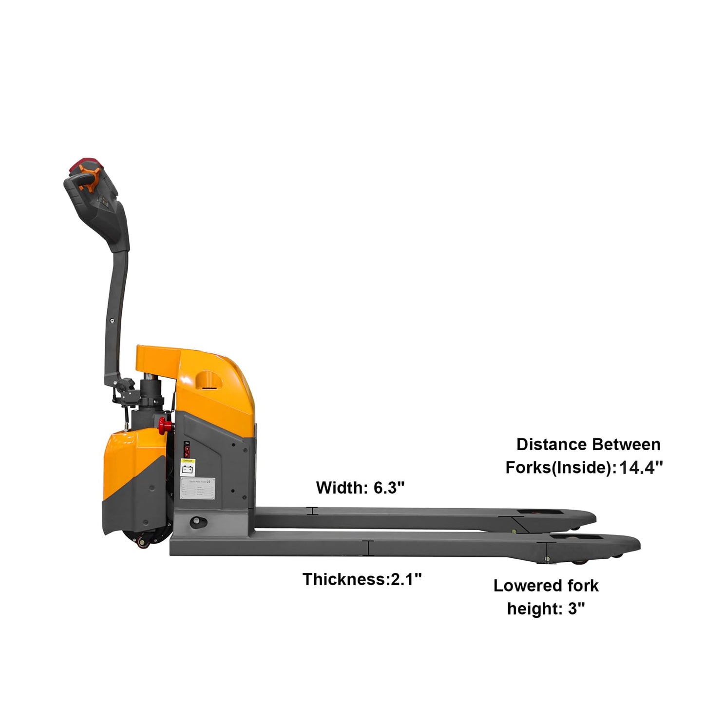 Apollo Full Electric Pallet Truck Heavy Duty Mini Truck Walkie Pallet Jack for Narrow Scene 3300lbs Capacity 48" x 27" Fork