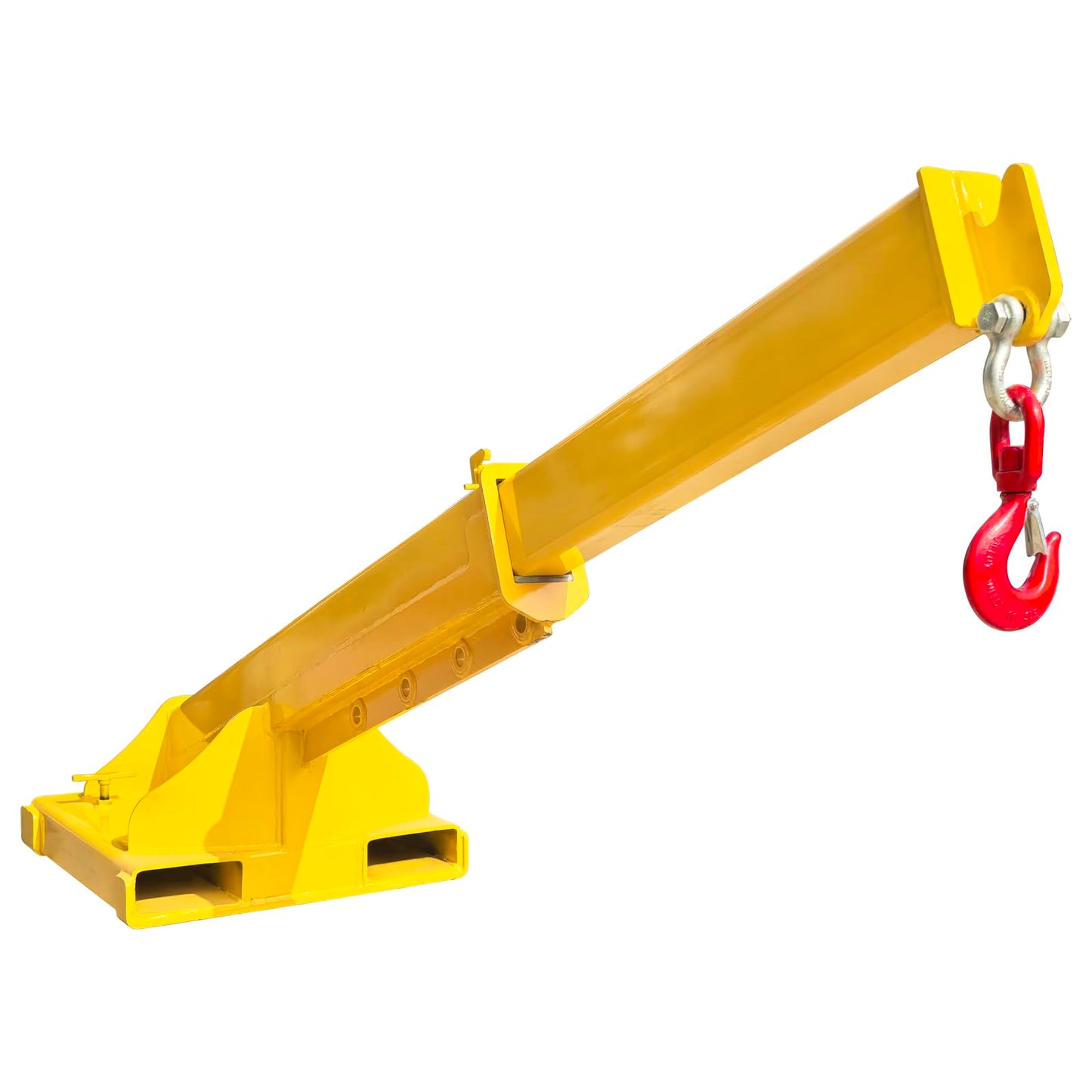 Banfluxion Forklift Jib Boom Crane, 11000LBS/5T Capacity Heavy Duty Telescopic Crane, Manual Adjustable Arm Extends to 96.5 Inch, with Truss Boom & Hook for Warehouse, Factory, Equipment Handling