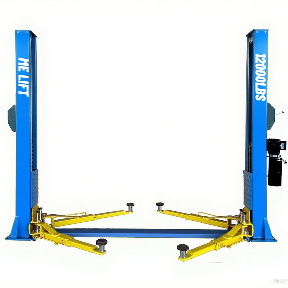 ME 12000lbs 2 Post Lift Automotive Car Lift Single Point Lock Release Two Post Car Lift for Home Garage and Shop ME-H1200