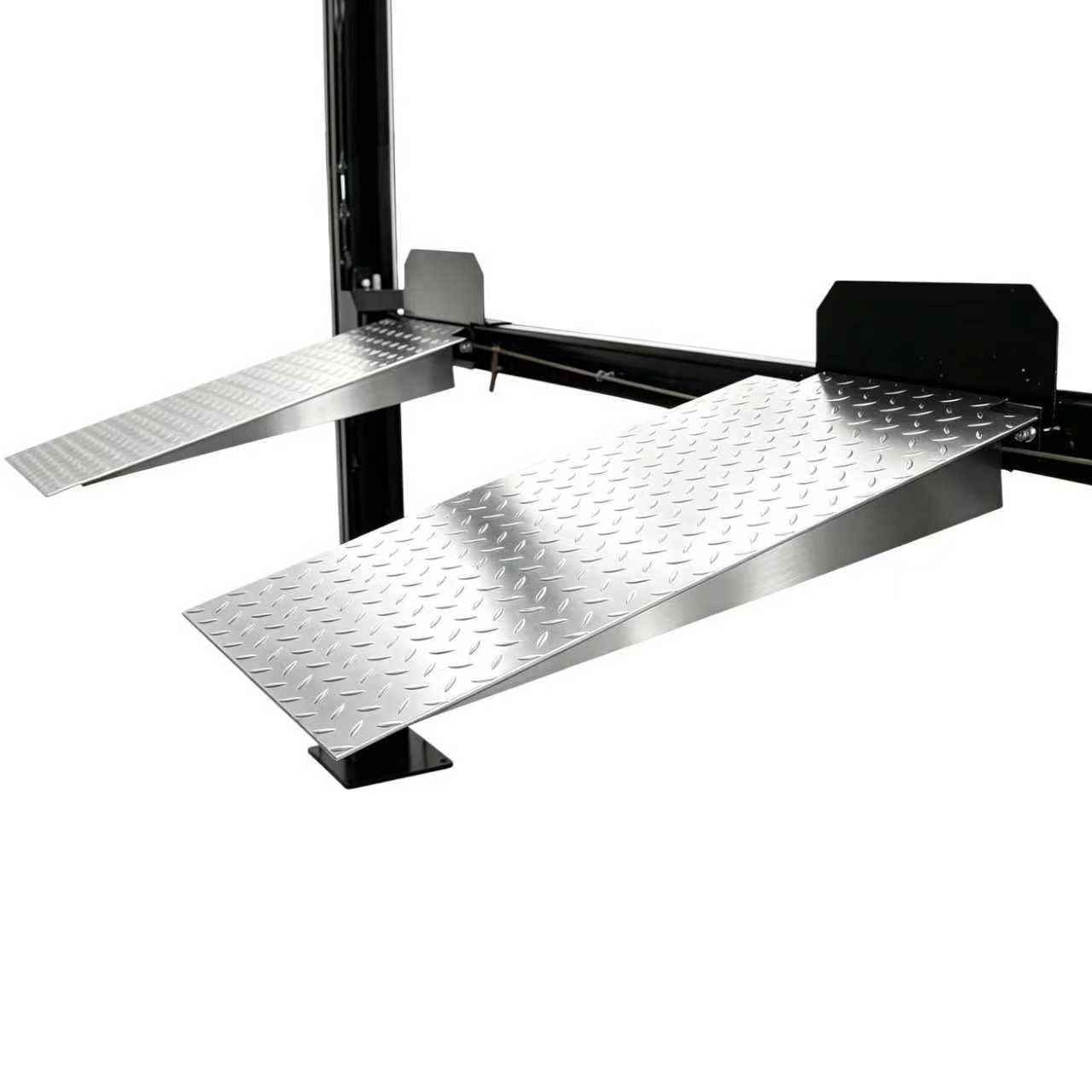 APlusLift HW-8SXLT 8000LB Extra Tall Extra Long Extra Wide 4-Post Portable Storage Service Car Lift with Aluminum Ramps / 36 Months Part Replacement