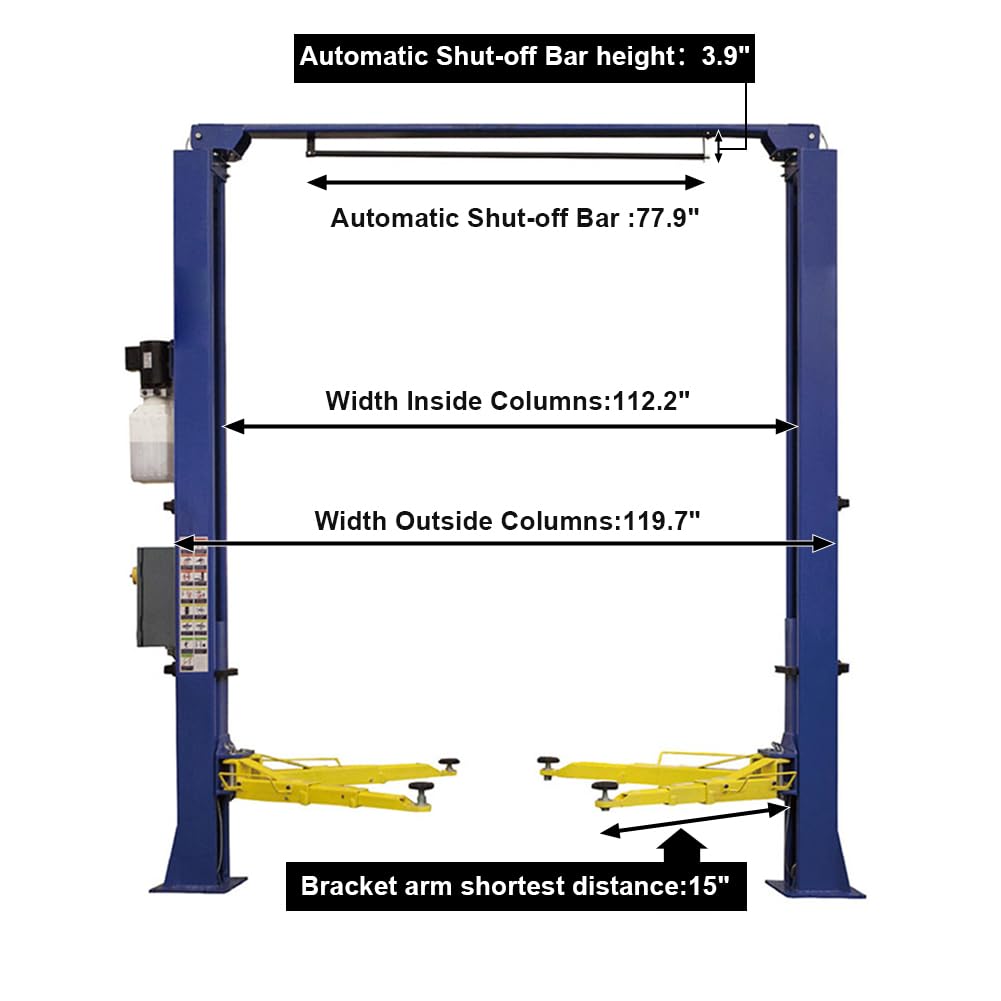 HPDMC Car Lift 9,000lbs 2 Post Auto Lift Overhead Auto Truck Hoist for Home Garage, 110V