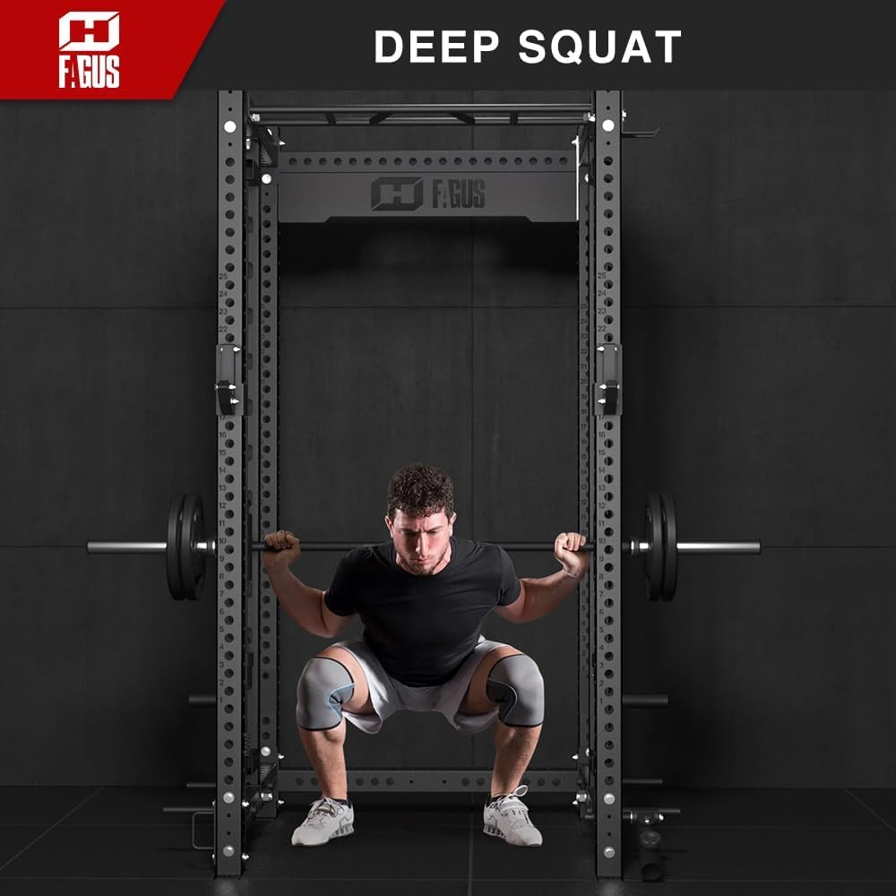 FAGUS H Black Smithe Machine Attachment for 3"x3" Power Cage Squat Rack, 2400lbs Multi-Functional Power Rack, Commercial Weight Lifting Gym Cage for Home Gym Free Weight with Attachment Set