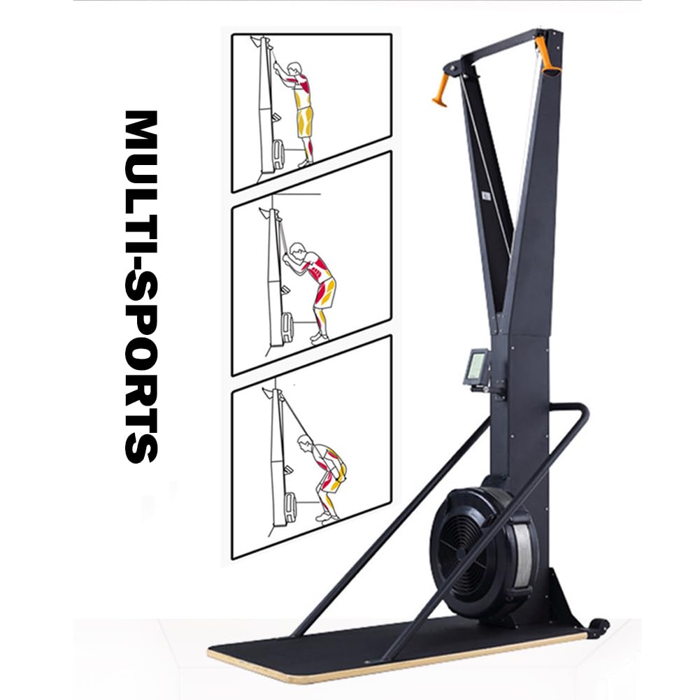 UPWONEA Wind Resistance Ski Machine, Indoor Simulated Ski Machine, Aerobic Home Ski Machine, 10-Speed Resistance Adjustment, High-Strength Paddle Rope