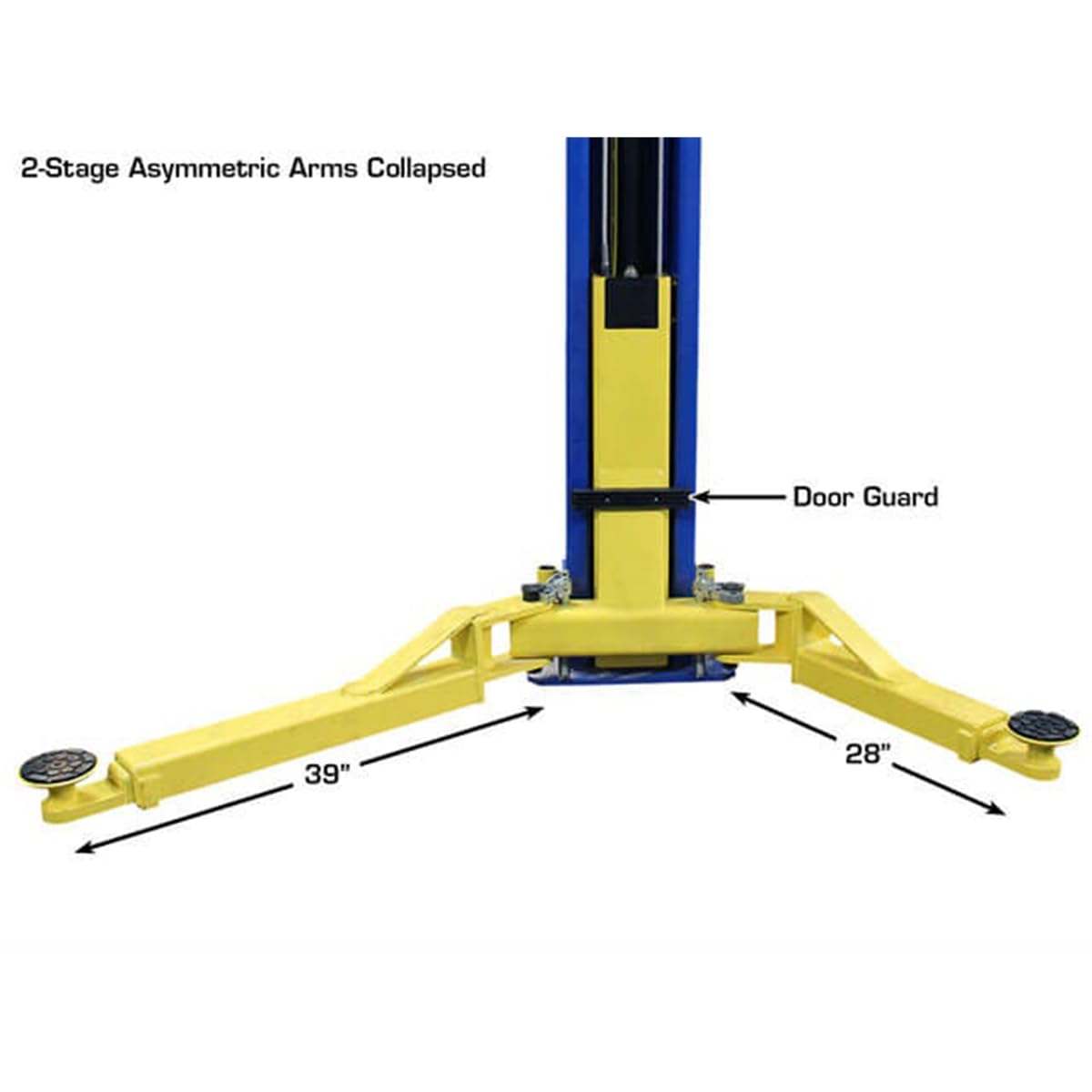 ATLAS Automotive Equipment PRO-9D 2-Post Vehicle Lift, 12' Minimum Ceiling Height, 9,000lb Capacity, Clear Floor Design, Asymmetric/Symmetric Arms, Dual Direct Drive Cylinders, for DIY/Hobbyists