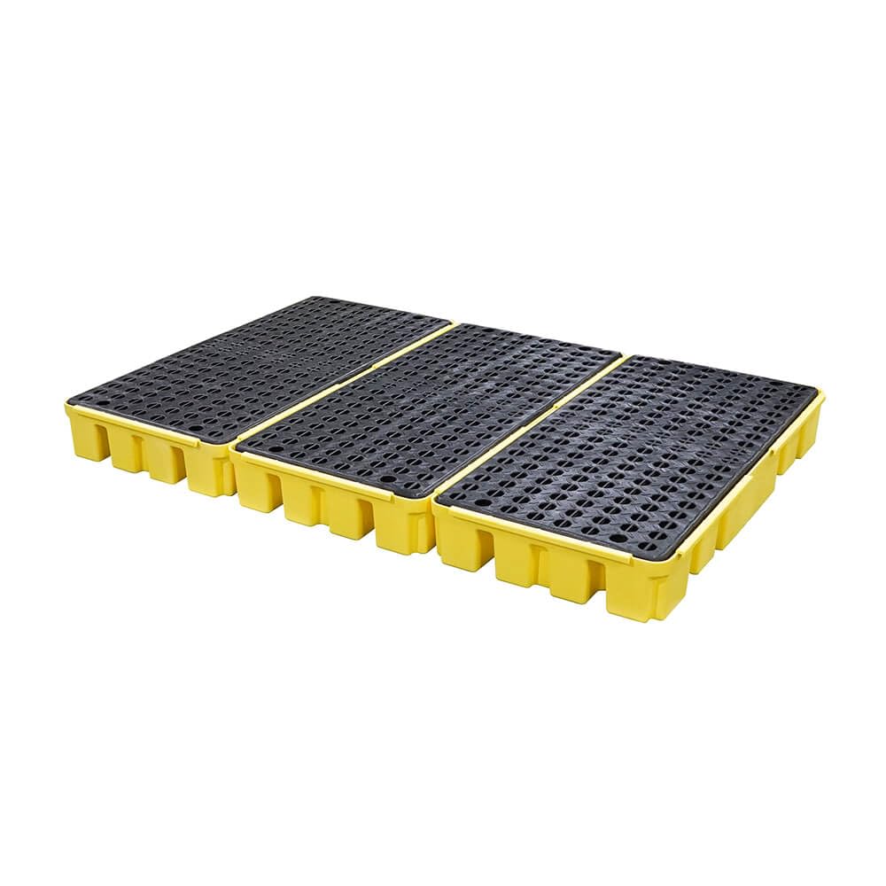 ENPAC 6 Drum Modular Spill Pallet Platform with Forklift Pockets, 72"x49"x6.5", 4000 lbs. Load Capacity Containment, 76.5-Gallon, Forkliftable, EPA/OSHA Compliant, Made in USA