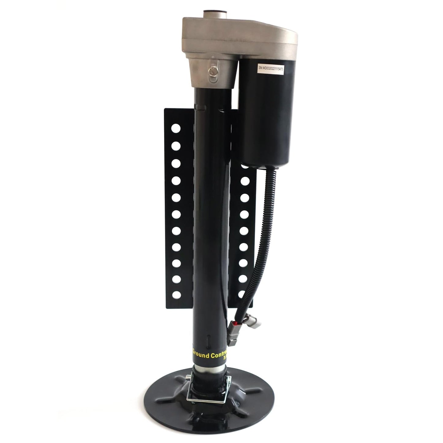 5th Wheel RV Jack Left Leg, Ground Control 3.0 Automatic 5th Wheel RV Leveling System Rear Hall Effect Jack with Motor, 5000 lbs, Black 305339
