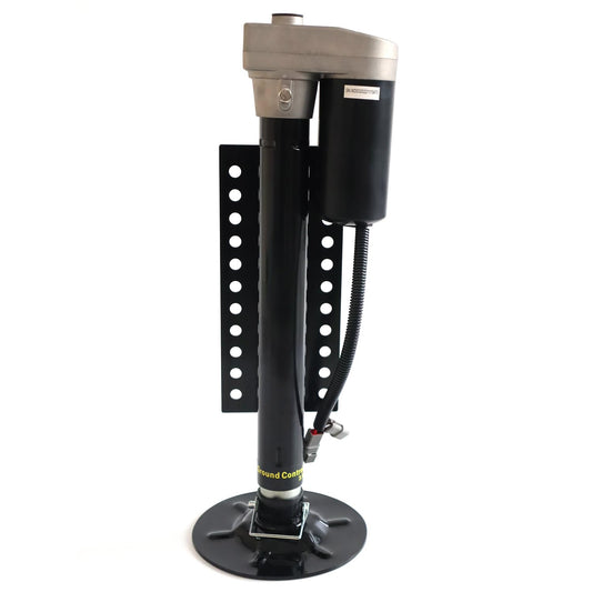 5th Wheel RV Jack Left Leg, Ground Control 3.0 Automatic 5th Wheel RV Leveling System Rear Hall Effect Jack with Motor, 5000 lbs, Black 305339