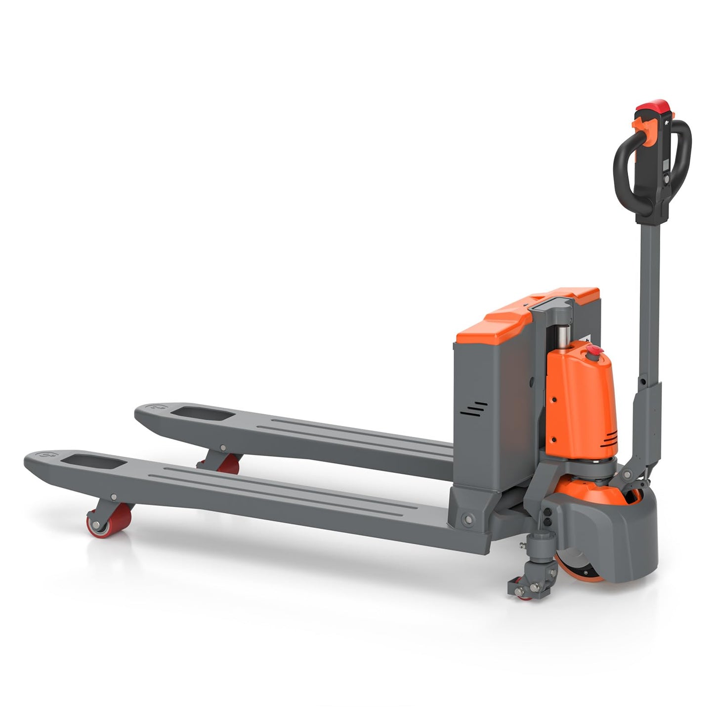 T Tory Carrier Electric Pallet Jack Truck 3300lbs Capacity Lithium Electric Pallet Trucks 48" x27" Forks Li-ion Battery Lift for Narrow Spaces, Easy Battery Replacement-Orange