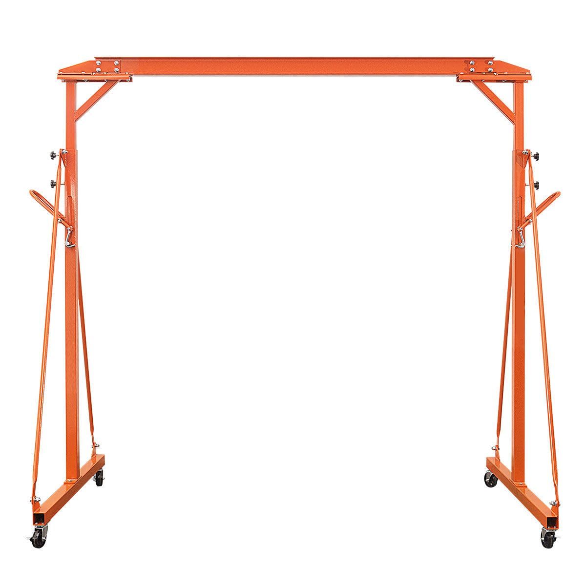 Adjustable Height Gantry Crane 1100-lb Capacity,All-Steel Portable Crane with Auto-Lock and Locking Casters,95-142 Inch Height Industrial Lifting Equipment for Warehouse,Workshop