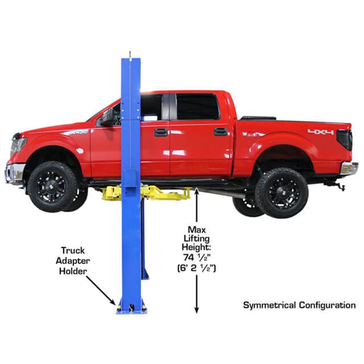 ATLAS Automotive Equipment PRO-9D 2-Post Vehicle Lift, 12' Minimum Ceiling Height, 9,000lb Capacity, Clear Floor Design, Asymmetric/Symmetric Arms, Dual Direct Drive Cylinders, for DIY/Hobbyists