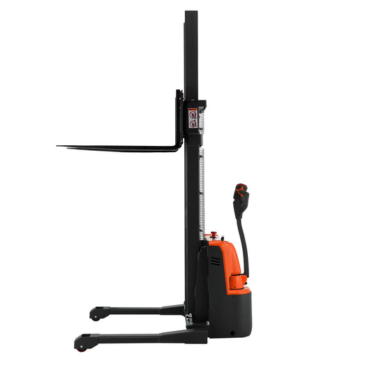 Torry Carrier 130" H Full Electric Powered Forklift Lifting Walkie Stacker Powered Stacker with Straddle Legs & Adjustable Forks 2640lbs Cap Material Lifts for Warehouse & Supermarket