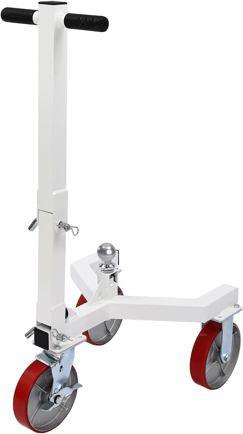 Trailer Dolly, 3500lbs Tongue Weight Capacity, Adjustable Trailer Dolly for Moving Heavy Equipment, Mover for RV, Boat, Camper, Enclosed Trailers, Adjustable Handle Length for Moving RV Trailer