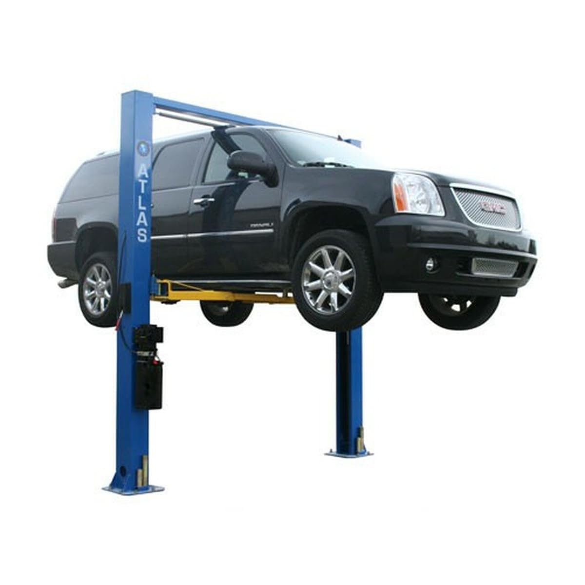 Atlas Automotive Equipment 9OHSC-SS 2-Post Vehicle Overhead Lift, 11’9” Minimum Ceiling Height, 9,000lb Capacity, Clear Floor, 11'10" Height, 3-Stage Front and 2-Stage Rear Arms, for DIY/Hobbyists