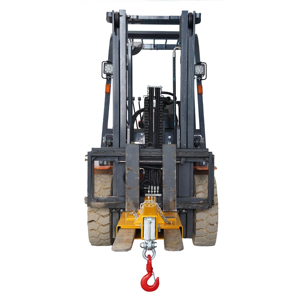 Forklift Short Jib Boom Crane Attachment, 9900 lb Capacity Mobile Lifting Hoist, Compact Slip-On Design for Pallet Forks