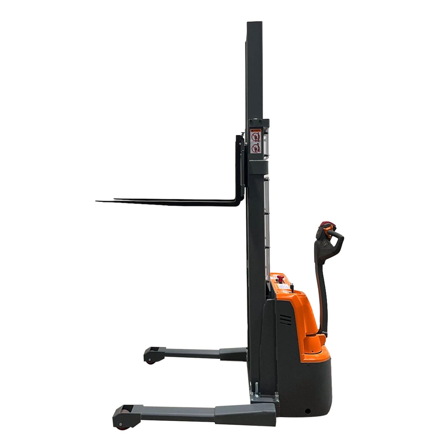Torry Carrier 98“ H Full Electric Powered Forklift Lifting Walkie Stacker Powered Stacker with Straddle Legs & Adjustable Forks 2640lbs Cap