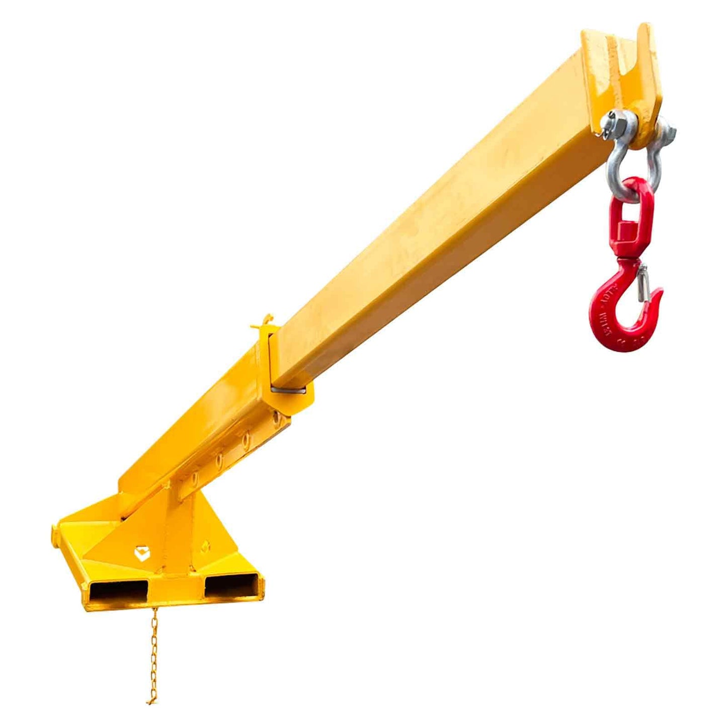 BEILOCKERY 3T/6600LBS Adjustable Mobile Crane Lifting Hoist Truss Jib Boom with Hook, 63"-98" Telescopic Arm, Multi-Functional Accessories for Forklifts Cranes