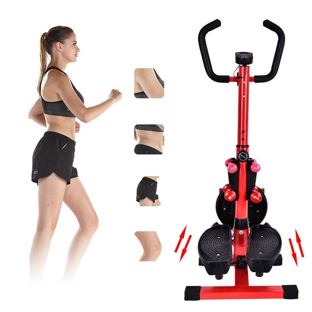Step Fitness Machines, Steppers for Exercise Stair Stepper Twister 2 in 1 Step Machine Fitness Exercise Workout with Handle Bar and LCD Display Cardio Trainer Stair Climber
