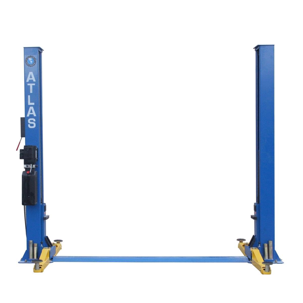 Atlas Automotive Equipment BP8000 2-Post Vehicle Lift, Baseplate, Open-top Style, 10” Minimum Ceiling Height, 8,000lb, 3-Stage Symmetric Arms, 12pcs Truck Adapter Set, for Low Ceiling DIY/Hobbyists