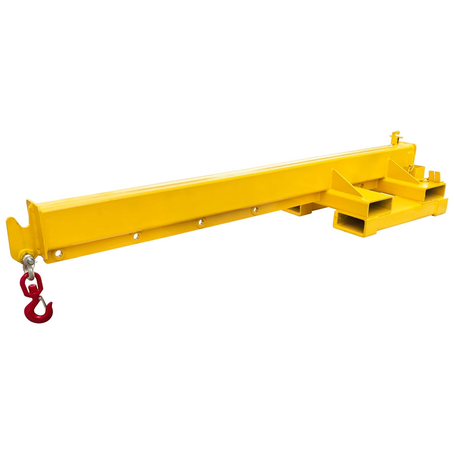 BEILOCKERY Forklift Jib Crane 4400lbs/2 Ton Capacity, Telescopic Boom with Transverse & Longitudinal Direction, Adjustable Mobile Hoist with Truss Boom & 2 Hooks, Max Reach 145.2 Inches