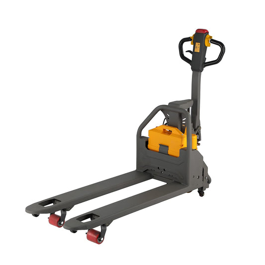 Tory Carrier Full Electric Pallet Jack, 3300lbs Capacity, 48 × 27 Forks, 48V/20Ah Li-ion Battery and Maintainance Free Motor, Controlled Descent Pallet Truck for Warehouse, Retail & Delivery, Yellow