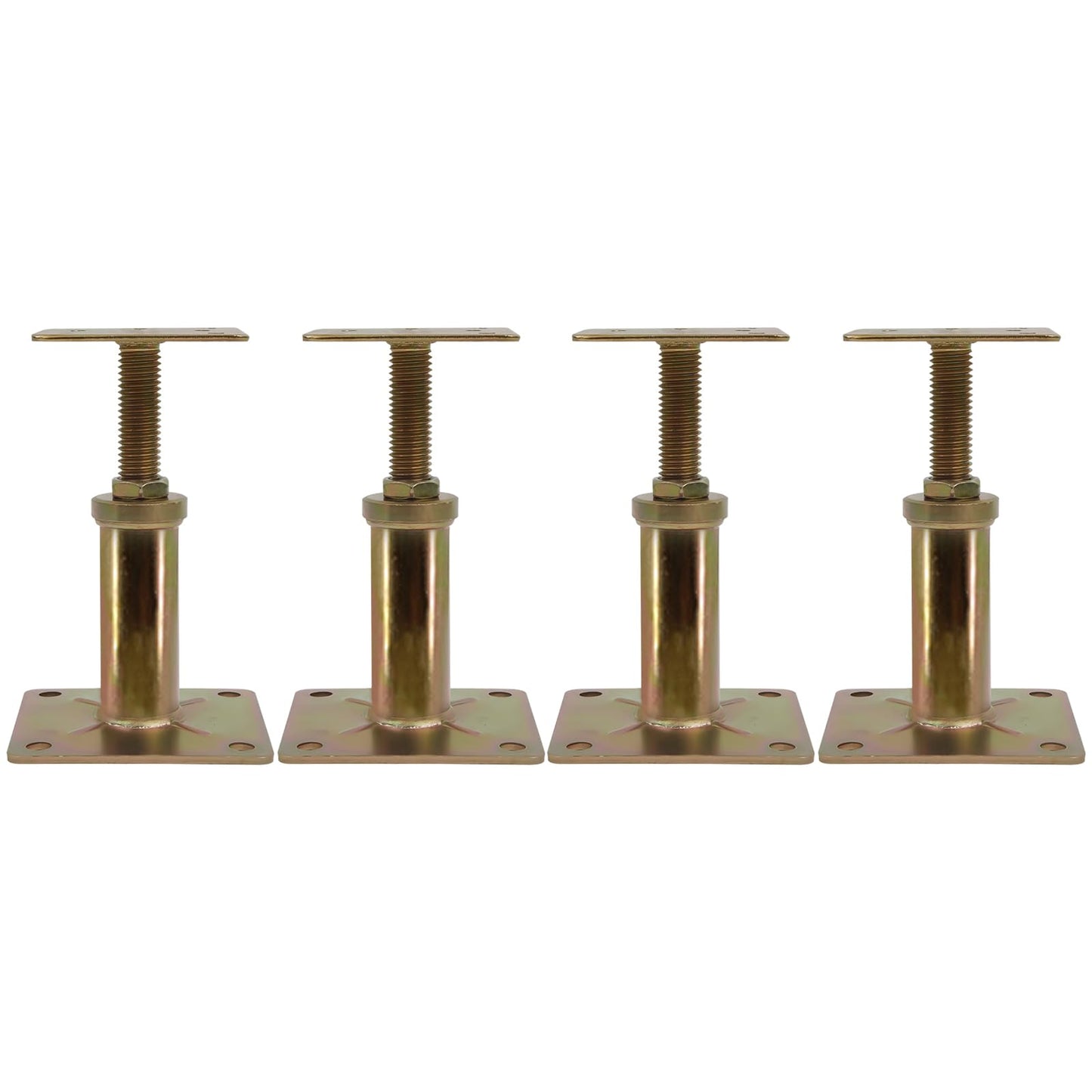 4 Pack Adjustable House Floor Jacks – 5"-8" Heavy Duty House Jacks for Leveling, Steel Support Posts for Beams, Decks, Crawl Spaces, Basements-Bronze