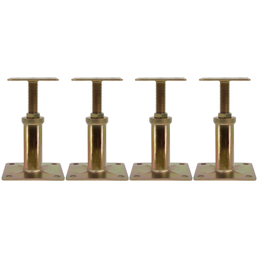 4 Pack Adjustable House Floor Jacks – 5"-8" Heavy Duty House Jacks for Leveling, Steel Support Posts for Beams, Decks, Crawl Spaces, Basements-Bronze