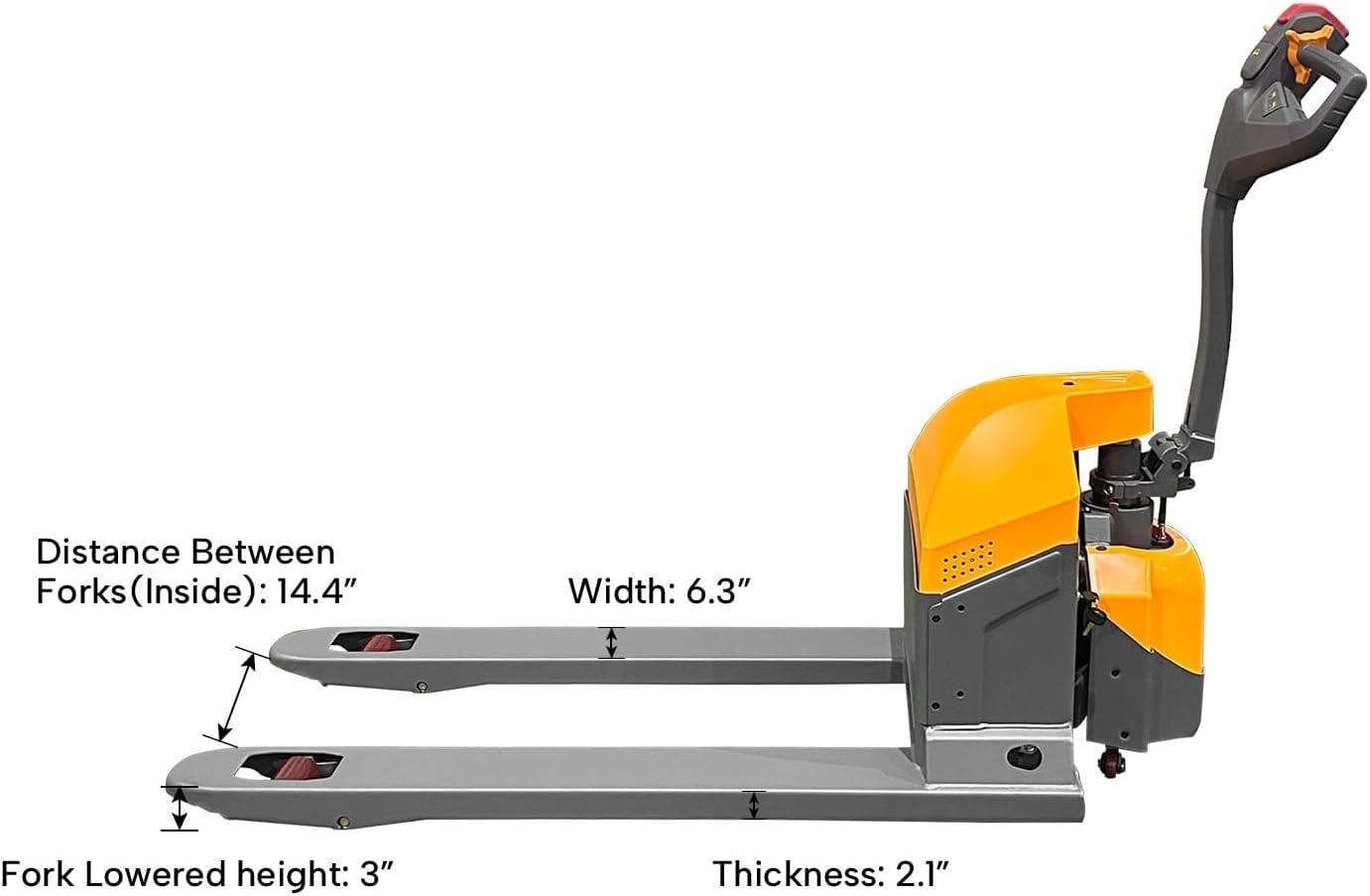 APOLLOLIFT Electric Pallet Jack, 3300 lbs Capacity, Pallet Truck 48" x 27" Forks, 24V/65AH Gel Battery, 3-5H Working Time with Built-in Charger, Compact Size for Material Handling-2PCS