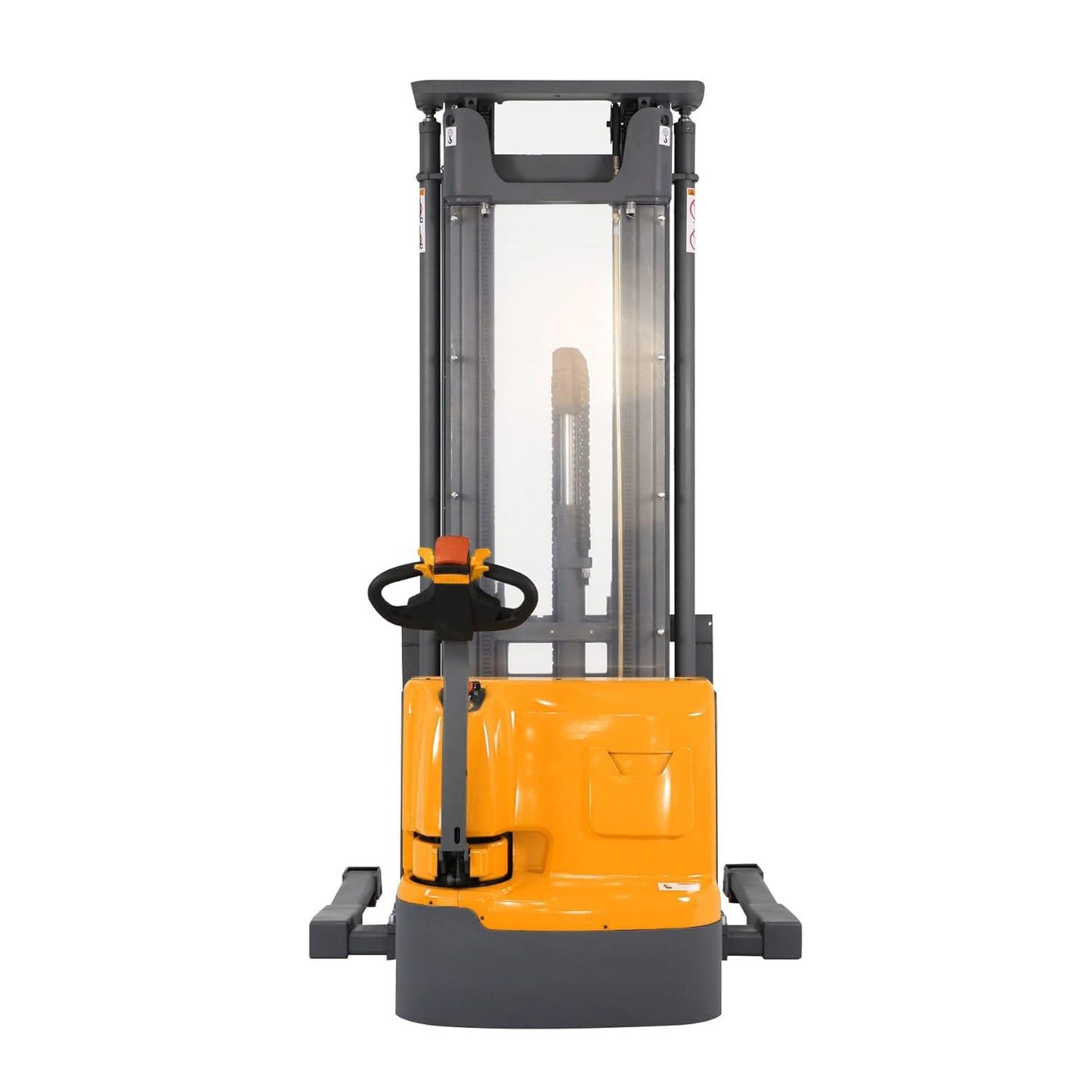 Tory Carrier Full Electric Walkie Pallet Stacker with Straddle Legs Material Lift 177” Height 3300lbs Capacity