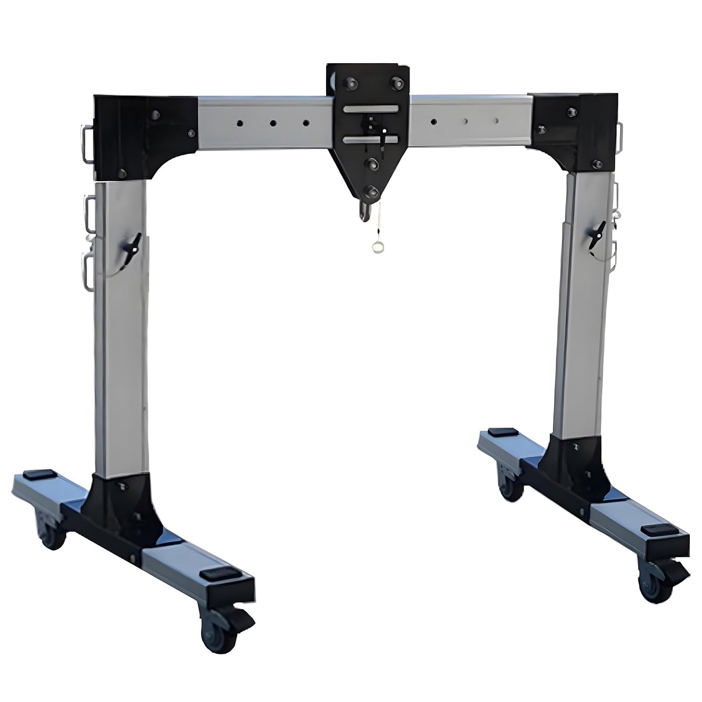 Portable Aluminum Gantry Crane, 1000KG/2200LBS Adjustable Shop Lift Hoist, 5.3-7.5FT Overall Beam and 4.9-9.5 FT Tall 2 Post Lift