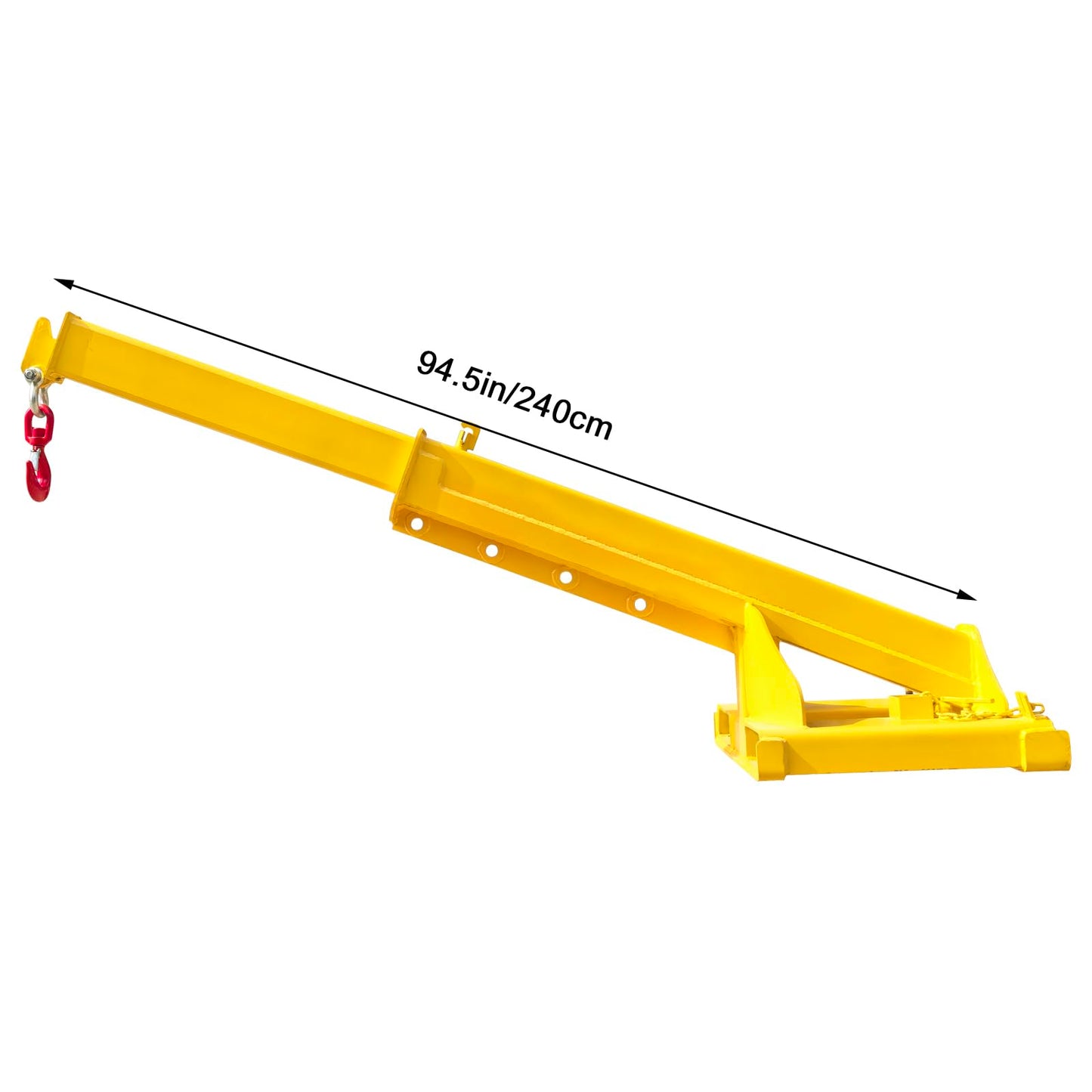 TECHTONGDA 8800LB/4T Capacity Forklift Jib Boom Crane, Manual Telescoping Boom Extends Up to 94.5 Inch, Mobile Crane Lifting Hoist, Telescopic Forklift Hoisting Attachment for Warehouse, Factories