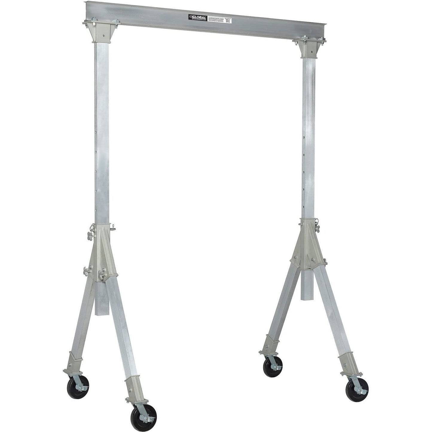 Global Industrial Aluminum Gantry Crane - KD, 2000lb Load Cap, Adjustable Height, 10'W I-Beam