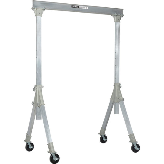 Global Industrial Aluminum Gantry Crane - KD, 2000lb Load Cap, Adjustable Height, 10'W I-Beam