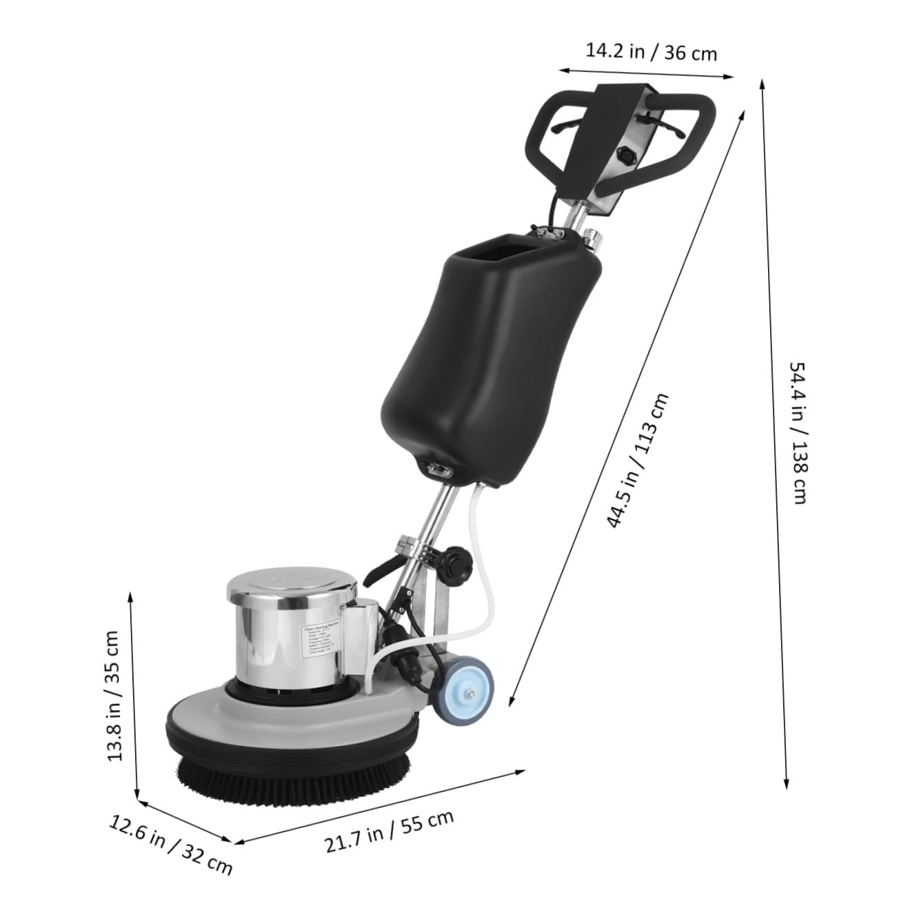 TOPPERFUN Commercial Floor Scrubber And Polisher: 1100w Heavy Duty Multi Purpose Electric Scrubber And Polisher, Speed 175, 17" Base Plate Diameter for Hardwood, Tile And Commercial Carpet Cleaning