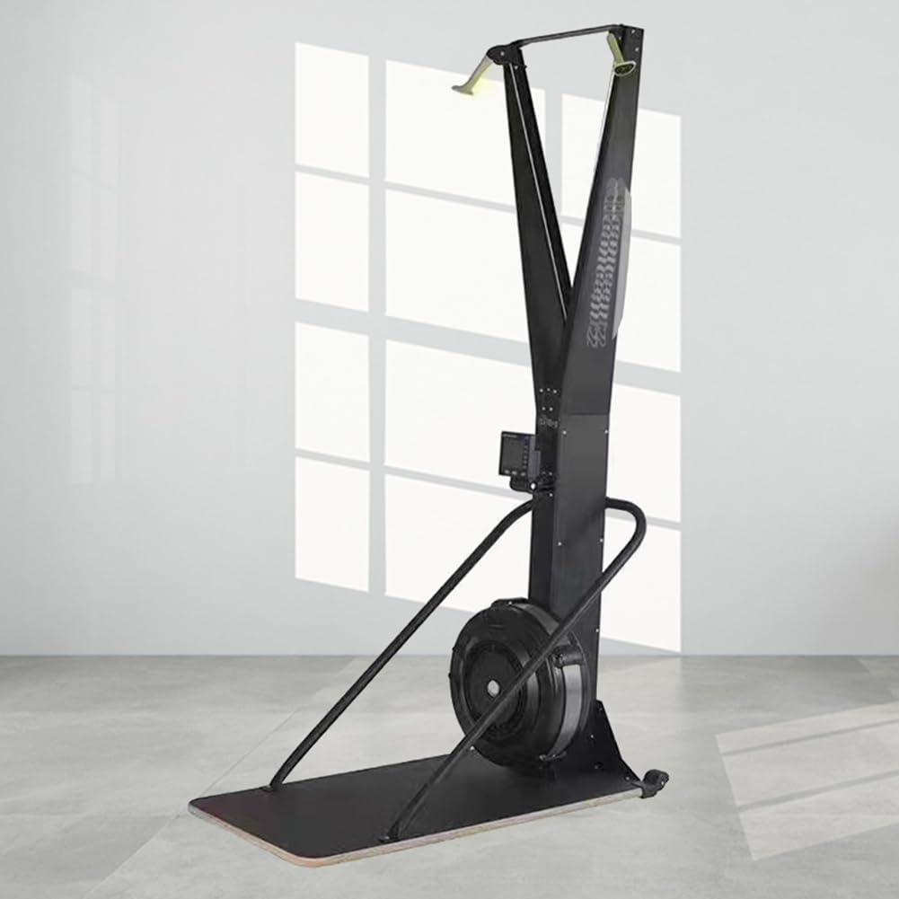 UPWONEA Wind Resistance Ski Machine, Indoor Simulated Ski Machine, Aerobic Home Ski Machine, 10-Speed Resistance Adjustment, High-Strength Paddle Rope