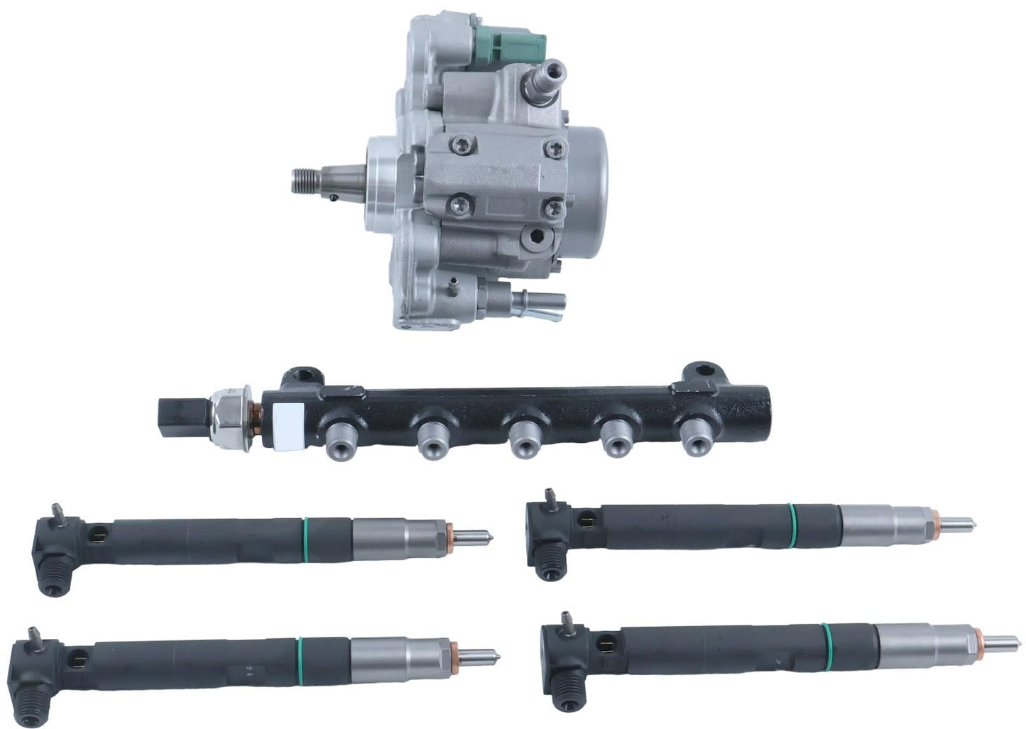 Solarhome D24 Fuel Kit,Fuel pump, Injectors & Common Rail 7516848 7516849 7516847 400903-00074D Compatible With Bobcat Doosan S540 S510 S530 S550 T450 T550 T590 E32 E35 E42 E45