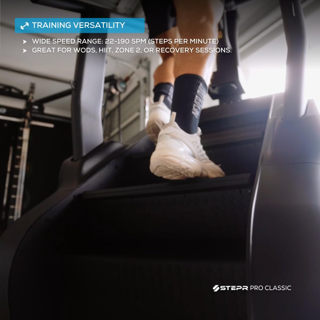 STEPR PRO Classic Stair Master with LED Touchscreen, Commercial Grade Stairmaster Machine for Home, 190 Steps/Min, Resistance Band Attachments, 400 lb Capacity