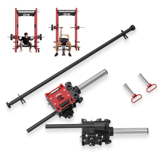 FAGUS H Portable Smithe Attachment for 3"x 3" Power Cage, Easy-Detachable Smithe Machine with Smithe Bar & Grip Handles for Bench Press, Weight Lifting, Squat, Iso Smithe Row, Shoulder Press, Red