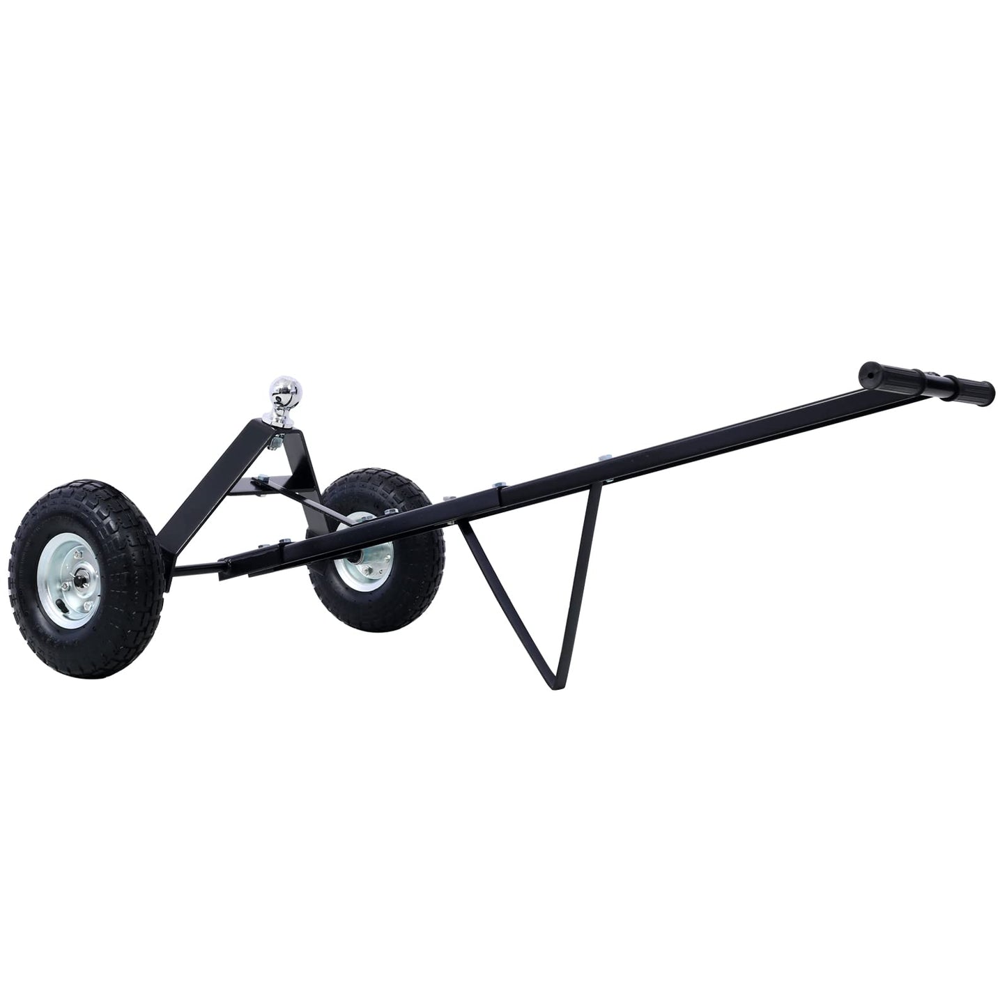 Heavy-Duty Steel Trailer Dolly - 600 Lb Load Capacity, Pneumatic Wheels, 44" Handle for Easy Maneuvering of Boat, Utility, and Jet Ski Trailers (Black)